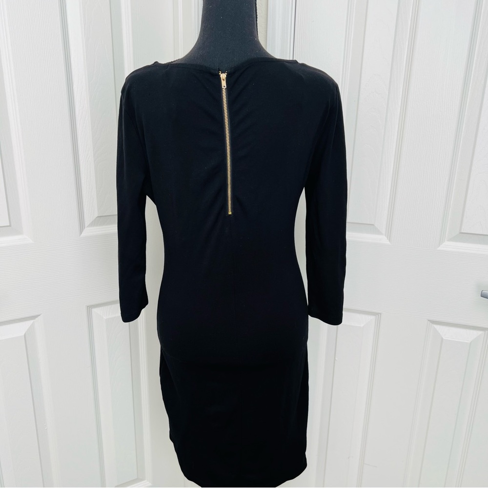🐦‍⬛ Forever 21 Black Long Sleeved Bodycon Zippered Back Dress Size Small